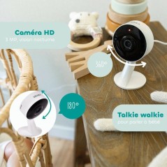 Écoute bébé connecté - BÉABA - Zen Connect Mini - caméra Full HD