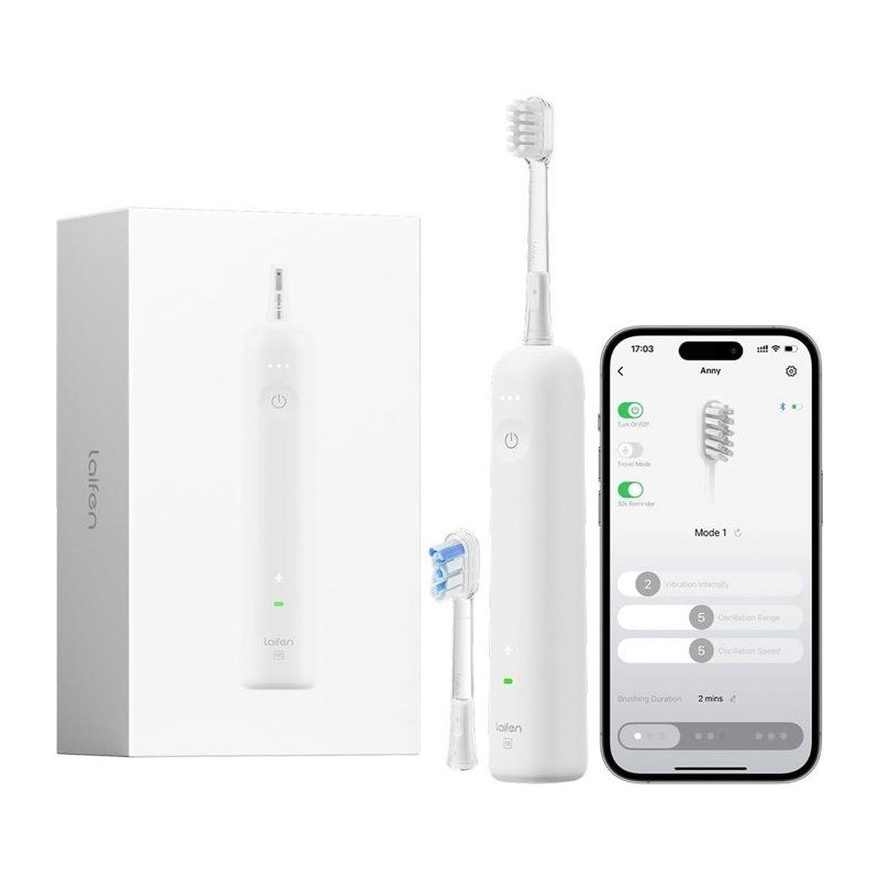Brosse a dents électrique - LAIFEN - Wave - Blanc - Mouvement sonique