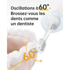Brosse a dents électrique - LAIFEN - Wave - Blanc - Mouvement sonique