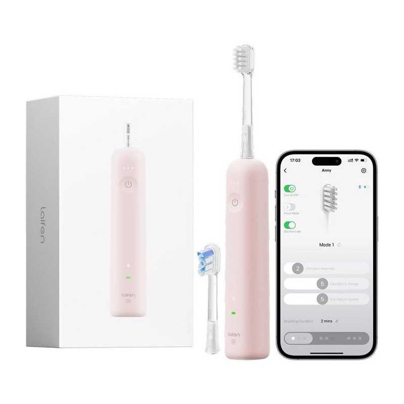 Brosse a dents électrique - LAIFEN - Wave - Rose - Mouvement sonique