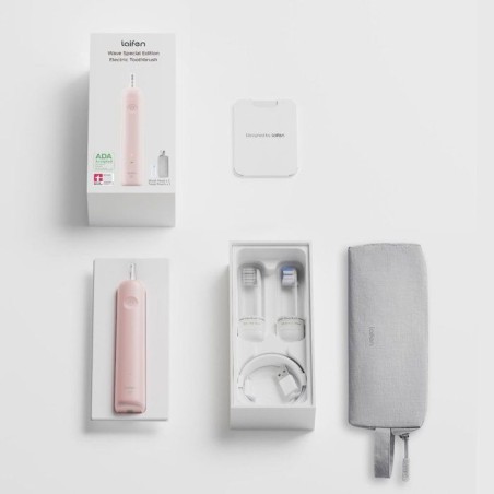 Brosse a dents électrique - LAIFEN - Wave - Rose - Mouvement sonique - Rechargeable