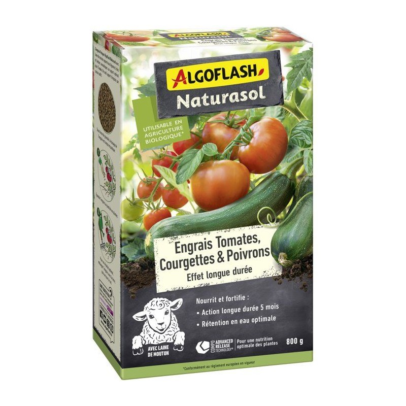 Engrais potager - ALGOFLASH NATURASOL - Tomates, courgettes, poivrons