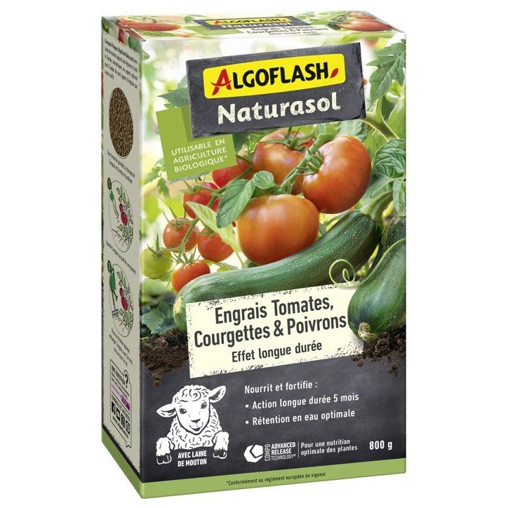 Engrais potager - ALGOFLASH NATURASOL - Tomates, courgettes, poivrons - Longue durée - 800 g - UAB Engrais potager - ALGOFLASH NATURASOL - Tomates, courgettes, poivrons - Longue durée - 800 g - UAB