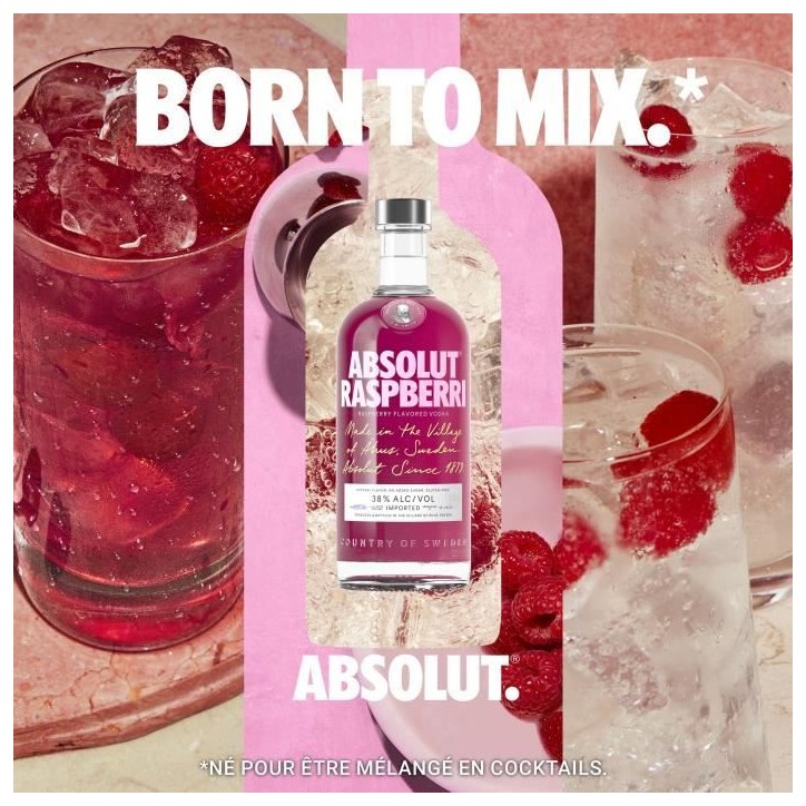 Absolut - Raspberri - Vodka aromatisée - 38,0% Vol. - 70cl