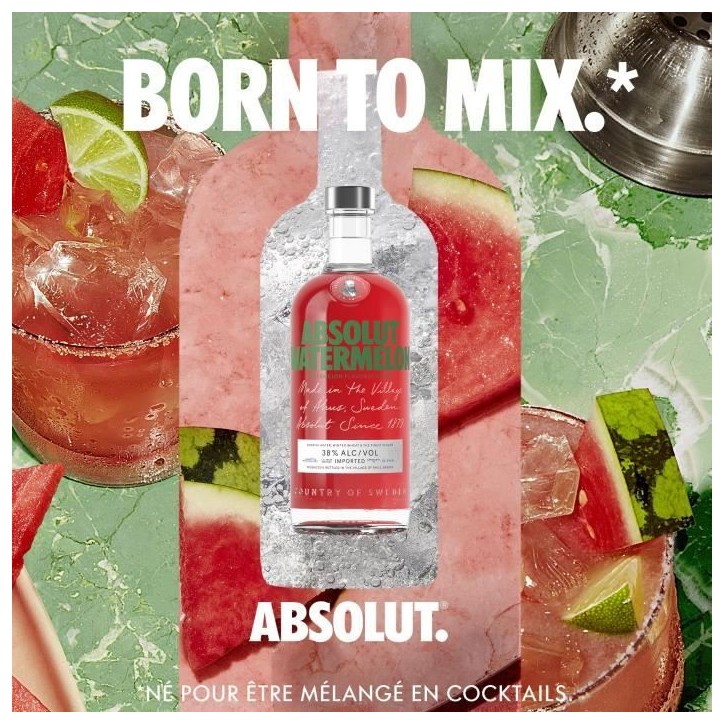 Absolut - Watermelon - Vodka aromatisée - 38,0% Vol. - 70cl