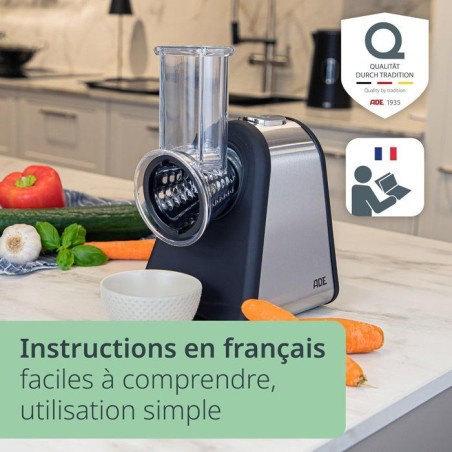 Râpe électrique - ADE - KITCHEN GADGETS - 4 types de Râpes - Acier