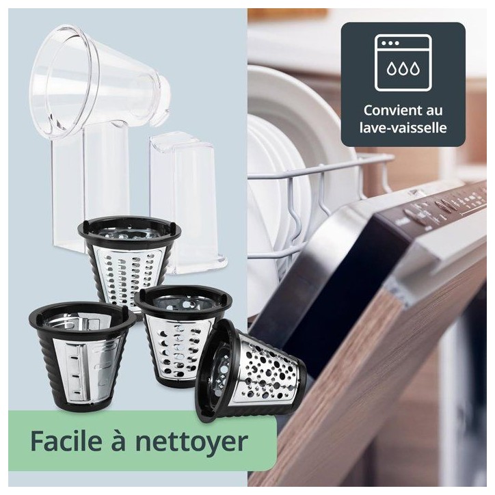 Râpe électrique - ADE - KITCHEN GADGETS - 4 types de Râpes - Acier inoxydable/plastique - 29,2 x 21,3 x 25 cm Râpe électrique - ADE - KITCHEN GADGETS - 4 types de Râpes - Acier inoxydable/plastique - 29,2 x 21,3 x 25 cm