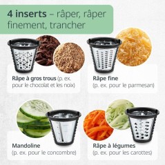 Râpe électrique - ADE - KITCHEN GADGETS - 4 types de Râpes - Acier