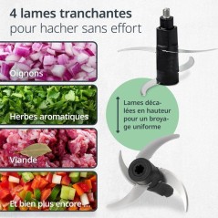 Hachoir Multi électrique - ADE - KITCHEN GADGETS - 2 vitesses - 1,2 L