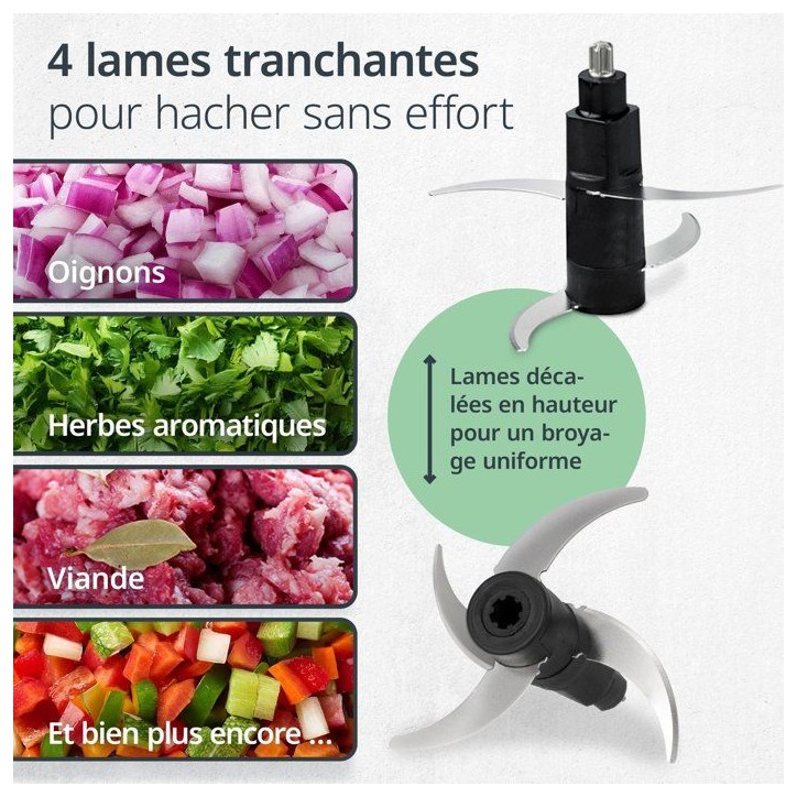 Hachoir Multi électrique - ADE - KITCHEN GADGETS - 2 vitesses - 1,2 L - Noir / Inox Hachoir Multi électrique - ADE - KITCHEN GADGETS - 2 vitesses - 1,2 L - Noir / Inox