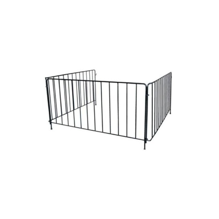 Barriere pare-feu cheminée - ADURO - 110 x 110 x 60 cm - 3 panneaux en métal laqué noir pour la protection des enfants Barriere pare-feu cheminée - ADURO - 110 x 110 x 60 cm - 3 panneaux en métal laqué noir pour la protection des enfants