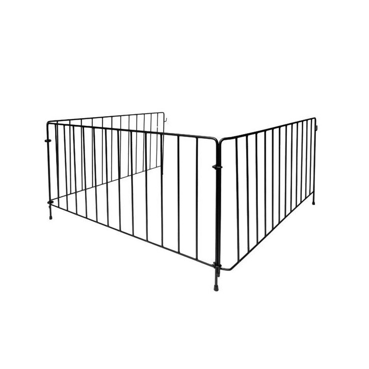 Barriere pare-feu cheminée - ADURO - 110 x 110 x 60 cm - 3 panneaux en métal laqué noir pour la protection des enfants Barriere pare-feu cheminée - ADURO - 110 x 110 x 60 cm - 3 panneaux en métal laqué noir pour la protection des enfants