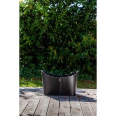 Panier a bûches - ADURO - 55 x 45 x 30 cm - Imitation cuir - Equipé