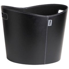 Panier a bois - ADURO - Proline - Ø 39 x 31 cm - Simili cuir noir ave