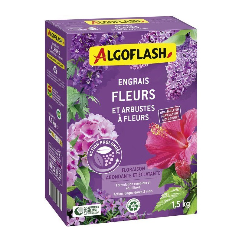 Engrais fleurs - ALGOFLASH - Fleurs & arbustes a fleurs - 1,5 kg - UAB