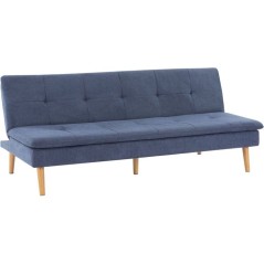 Canapé convertible - 3 places - AGATHE - Tissu Bleu Chambray - 180 x