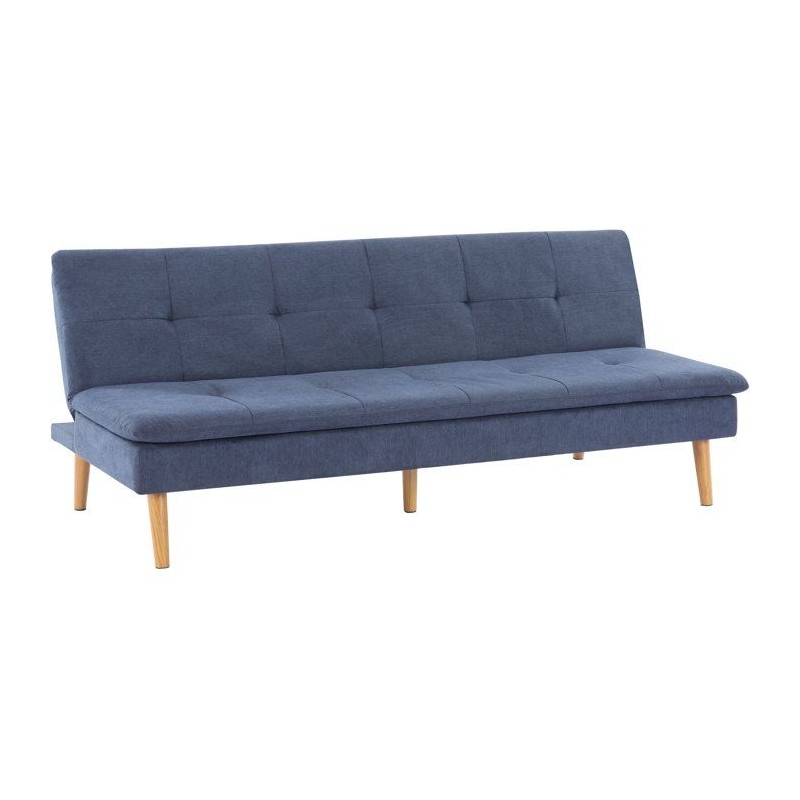 Canapé convertible - 3 places - AGATHE - Tissu Bleu Chambray - 180 x