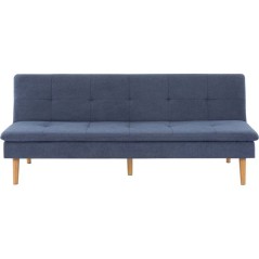 Canapé convertible - 3 places - AGATHE - Tissu Bleu Chambray - 180 x