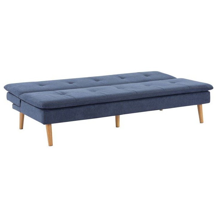 Canapé convertible - 3 places - AGATHE - Tissu Bleu Chambray - 180 x 74 x 72 cm Canapé convertible - 3 places - AGATHE - Tissu Bleu Chambray - 180 x 74 x 72 cm
