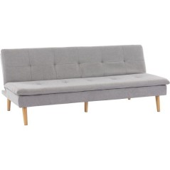 Canapé convertible - 3 places - AGATHE - Tissu Gris Greige - 180 x 74