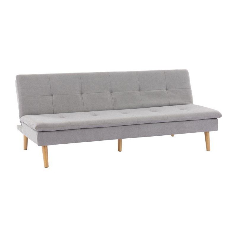 Canapé convertible - 3 places - AGATHE - Tissu Gris Greige - 180 x 74