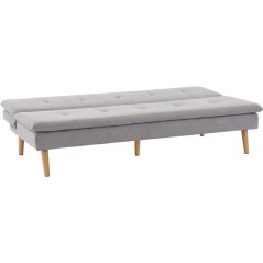 Canapé convertible - 3 places - AGATHE - Tissu Gris Greige - 180 x 74