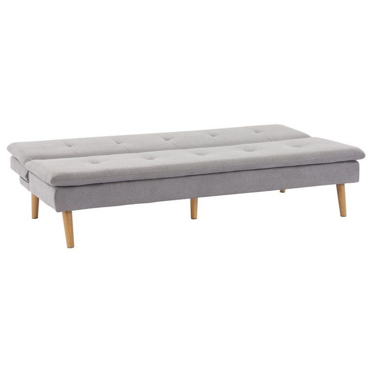 Canapé convertible - 3 places - AGATHE - Tissu Gris Greige - 180 x 74 x 72 cm