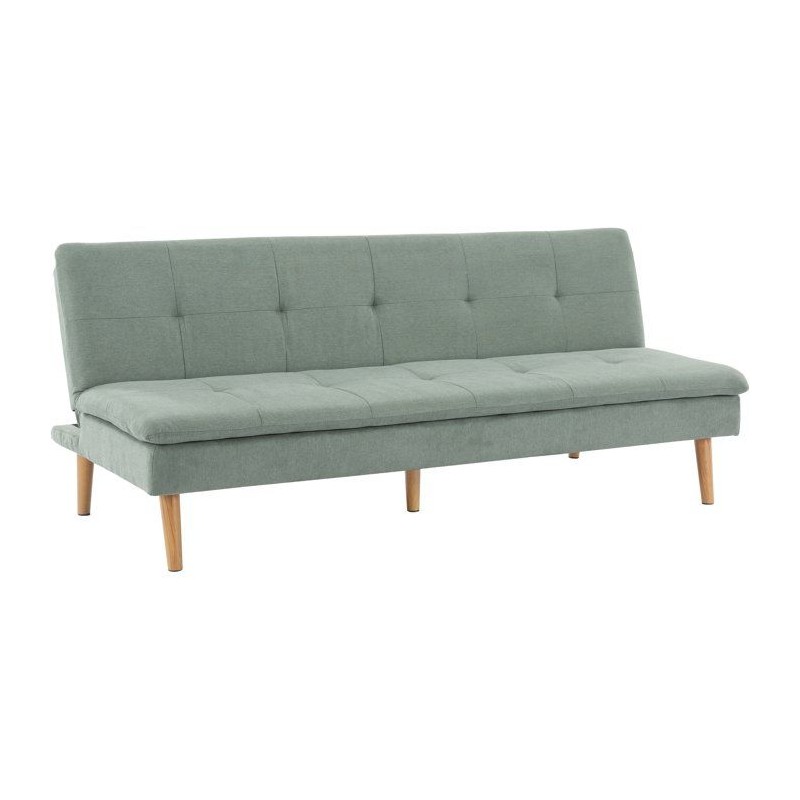 Canapé convertible - 3 places - AGATHE - Tissu Vert feutré - 180 x 7