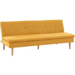Canapé convertible - 3 places - AGATHE - Tissu Moutarde - 180 x 74 x