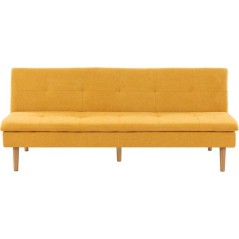 Canapé convertible - 3 places - AGATHE - Tissu Moutarde - 180 x 74 x