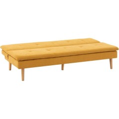 Canapé convertible - 3 places - AGATHE - Tissu Moutarde - 180 x 74 x