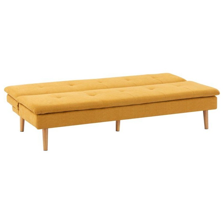 Canapé convertible - 3 places - AGATHE - Tissu Moutarde - 180 x 74 x 72 cm Canapé convertible - 3 places - AGATHE - Tissu Moutarde - 180 x 74 x 72 cm