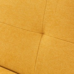 Canapé convertible - 3 places - AGATHE - Tissu Moutarde - 180 x 74 x