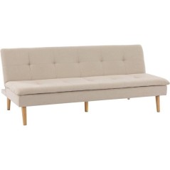Canapé convertible - 3 places - AGATHE - Tissu Beige - 180 x 74 x 72