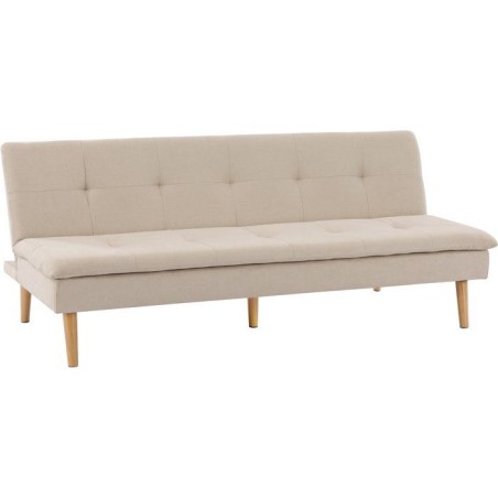 Canapé convertible - 3 places - AGATHE - Tissu Beige - 180 x 74 x 72