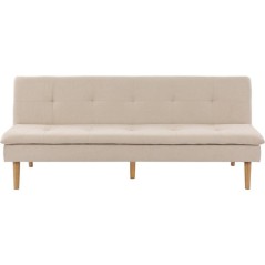 Canapé convertible - 3 places - AGATHE - Tissu Beige - 180 x 74 x 72