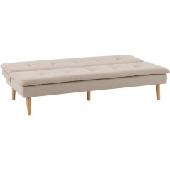 Canapé convertible - 3 places - AGATHE - Tissu Beige - 180 x 74 x 72