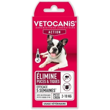 Pipette Anti-puces & Tiques - VETOCANIS - Traitement et Protection - A