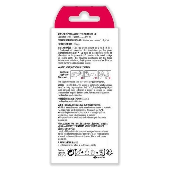 Pipette Anti-puces & Tiques - VETOCANIS - Traitement et Protection - Antiparasitaire petit chien 2-10 kg Pipette Anti-puces & Tiques - VETOCANIS - Traitement et Protection - Antiparasitaire petit chien 2-10 kg
