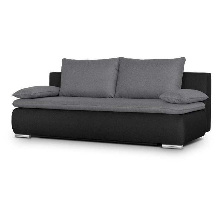Canapé convertible - 3 places - ALAN - Tissu Gris clair / Anthracite - Coffre - 203 x 89 x 99 cm Canapé convertible - 3 places - ALAN - Tissu Gris clair / Anthracite - Coffre - 203 x 89 x 99 cm