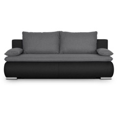 Canapé convertible - 3 places - ALAN - Tissu Gris clair / Anthracite