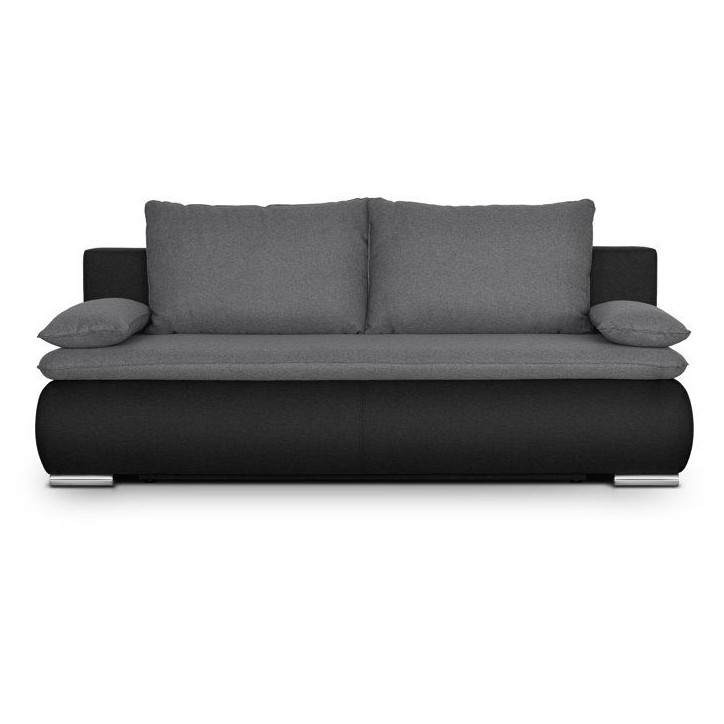 Canapé convertible - 3 places - ALAN - Tissu Gris clair / Anthracite - Coffre - 203 x 89 x 99 cm Canapé convertible - 3 places - ALAN - Tissu Gris clair / Anthracite - Coffre - 203 x 89 x 99 cm