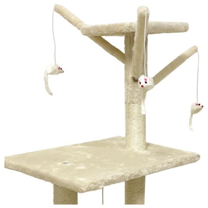 JIPSY Arbre a chat beige 79 x 34 x 138 cm - 3 plateformes, 1 perchoir, 1 niche, 1 escalier, poteaux a griffer JIPSY Arbre a chat beige 79 x 34 x 138 cm - 3 plateformes, 1 perchoir, 1 niche, 1 escalier, poteaux a griffer