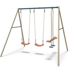 Portique balançoire métal enfant - 3 agres - AVA - ALEO BY TRIGANO