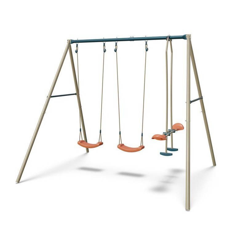 Portique balançoire métal enfant - 3 agres - AVA - ALEO BY TRIGANO