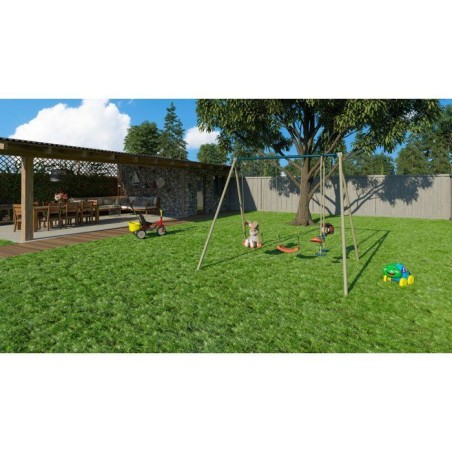 Portique balançoire métal enfant - 3 agres - AVA - ALEO BY TRIGANO