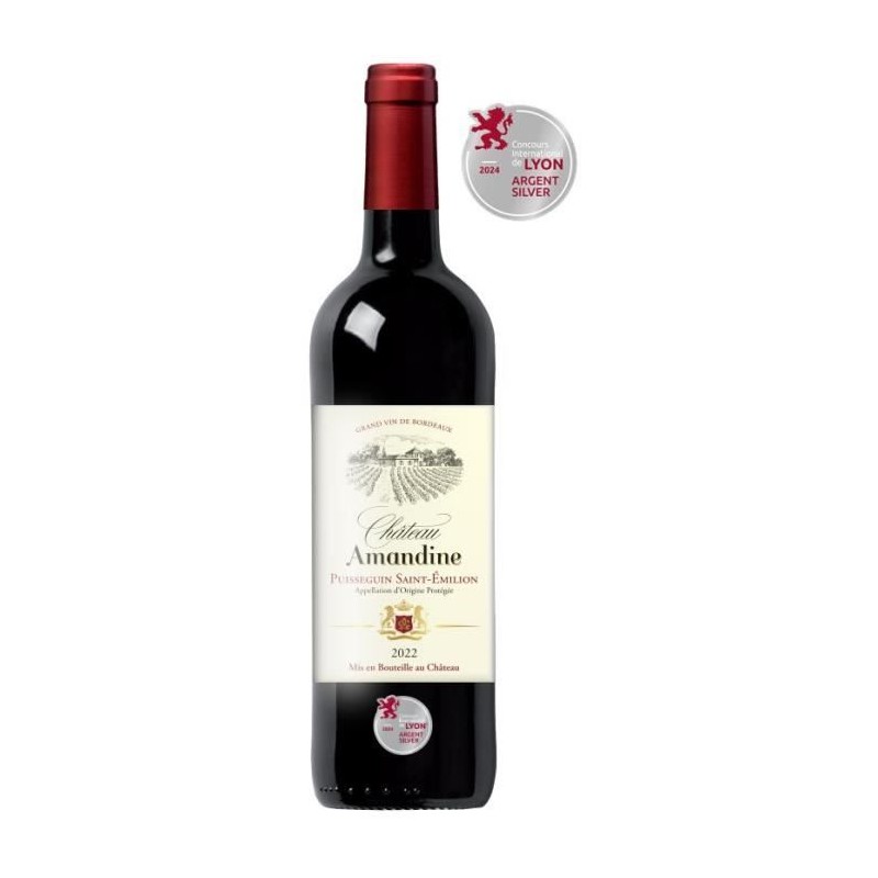 Château Amandine 2022 Puisseguin Saint-Émilion - Vin rouge de Bordea