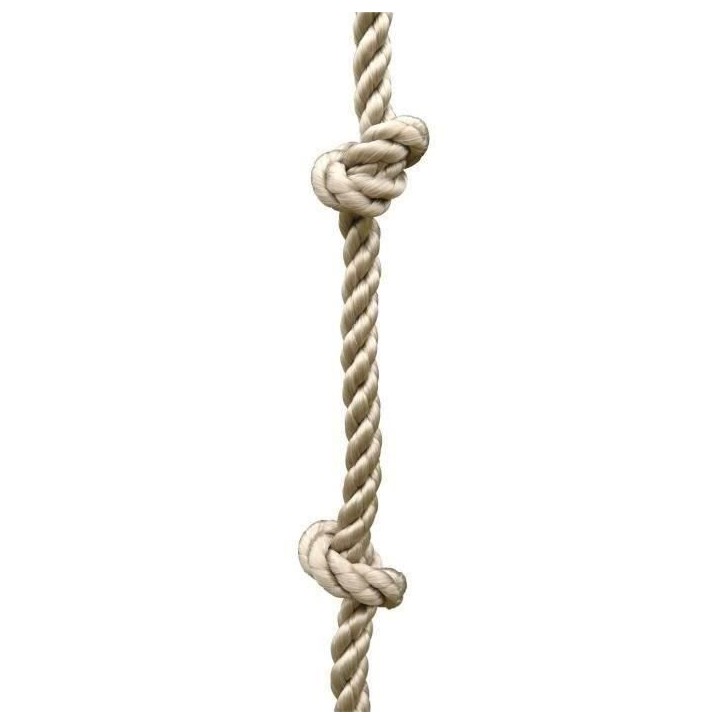 Corde d'escalade avec noeuds pour balançoire TRIGANO - Pour enfants de 3 a 12 ans - Longueur 3,15 m Corde d'escalade avec noeuds pour balançoire TRIGANO - Pour enfants de 3 a 12 ans - Longueur 3,15 m
