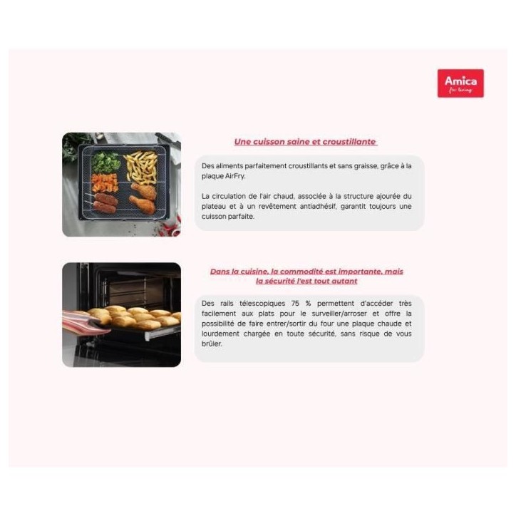 Cuisiniere vitrocéramique - AMICA - ACV6003RN - 4 feux - 1500 W - 60 cm - Noir Cuisiniere vitrocéramique - AMICA - ACV6003RN - 4 feux - 1500 W - 60 cm - Noir