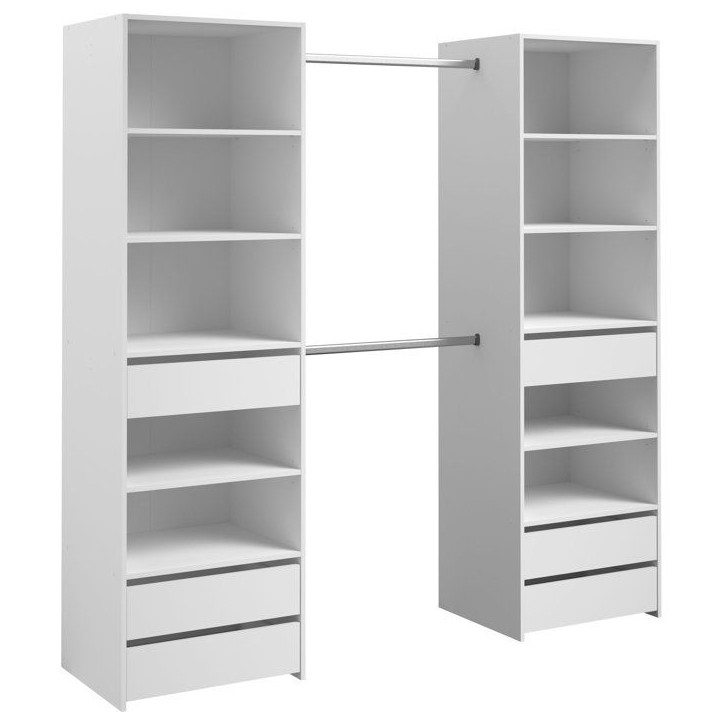 Dressing double - L199,9 x P49,7 x H200 cm - Blanc - Made in France Dressing double - L199,9 x P49,7 x H200 cm - Blanc - Made in France